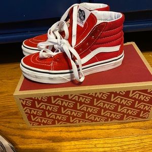 Red high top Vans